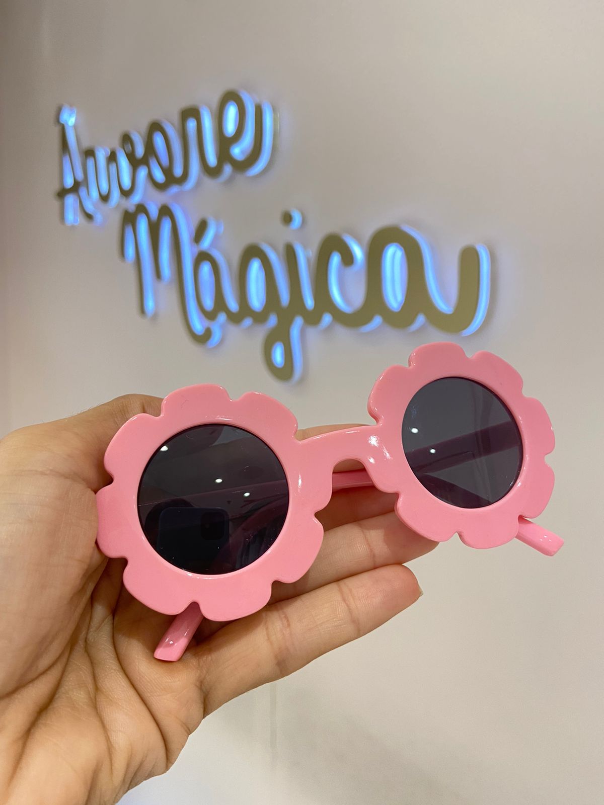 Óculos de Sol Infantil Flor Rosa UV400
