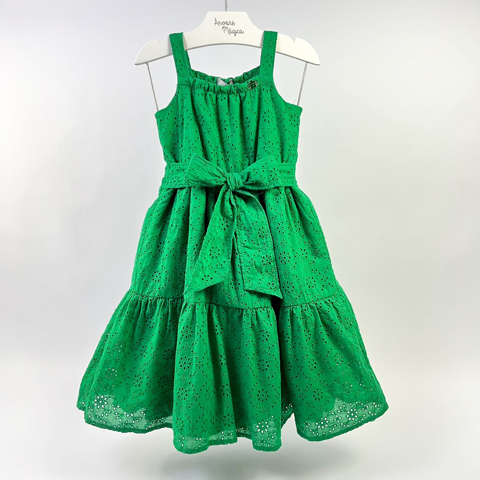 Vestido Infantil Momi Laise Verde Laço