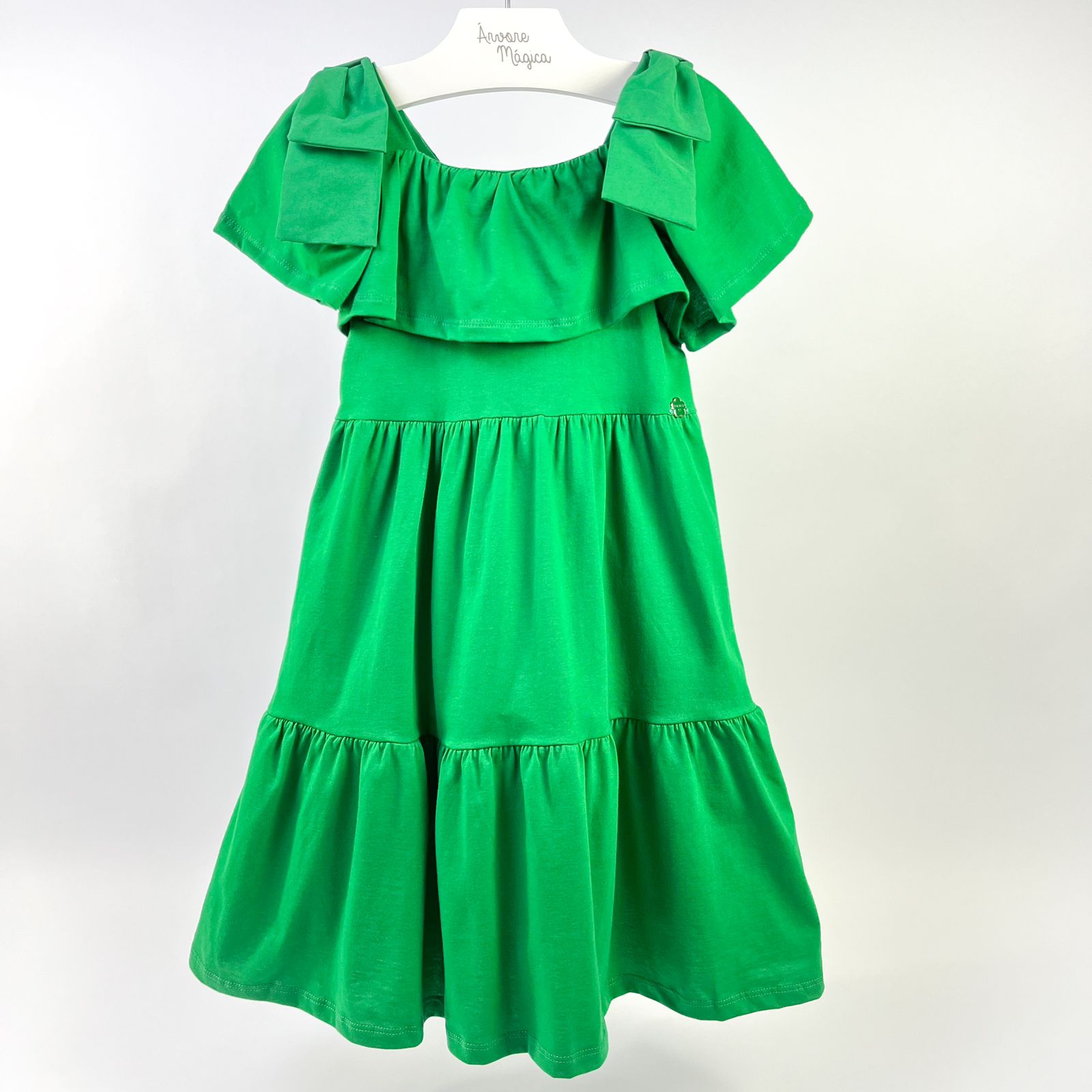 Vestido Infantil Momi Verde Laços