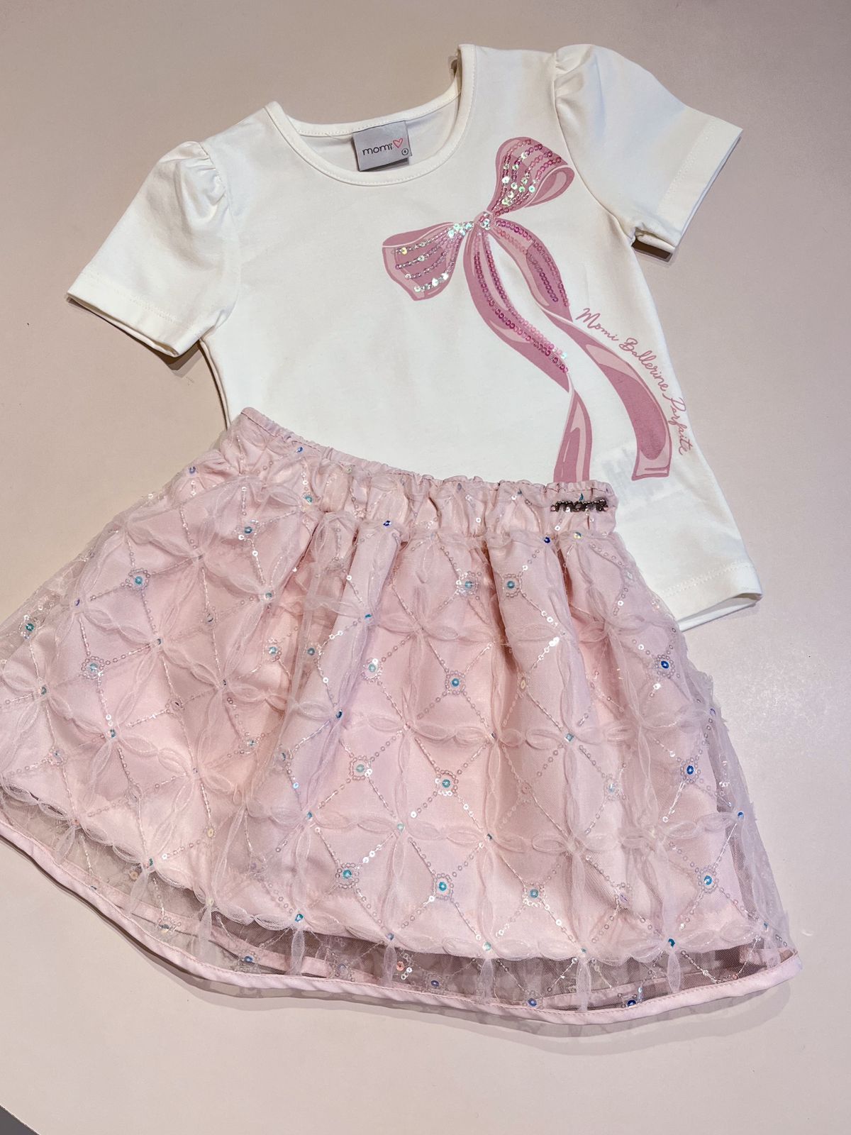 Conjunto Infantil Laço Paetês Momi