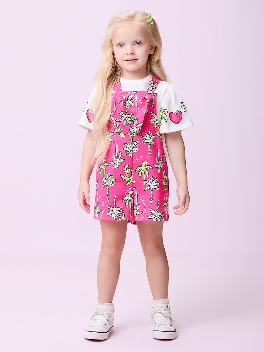 Jardineira Infantil Momi Coqueiros Com Blusa