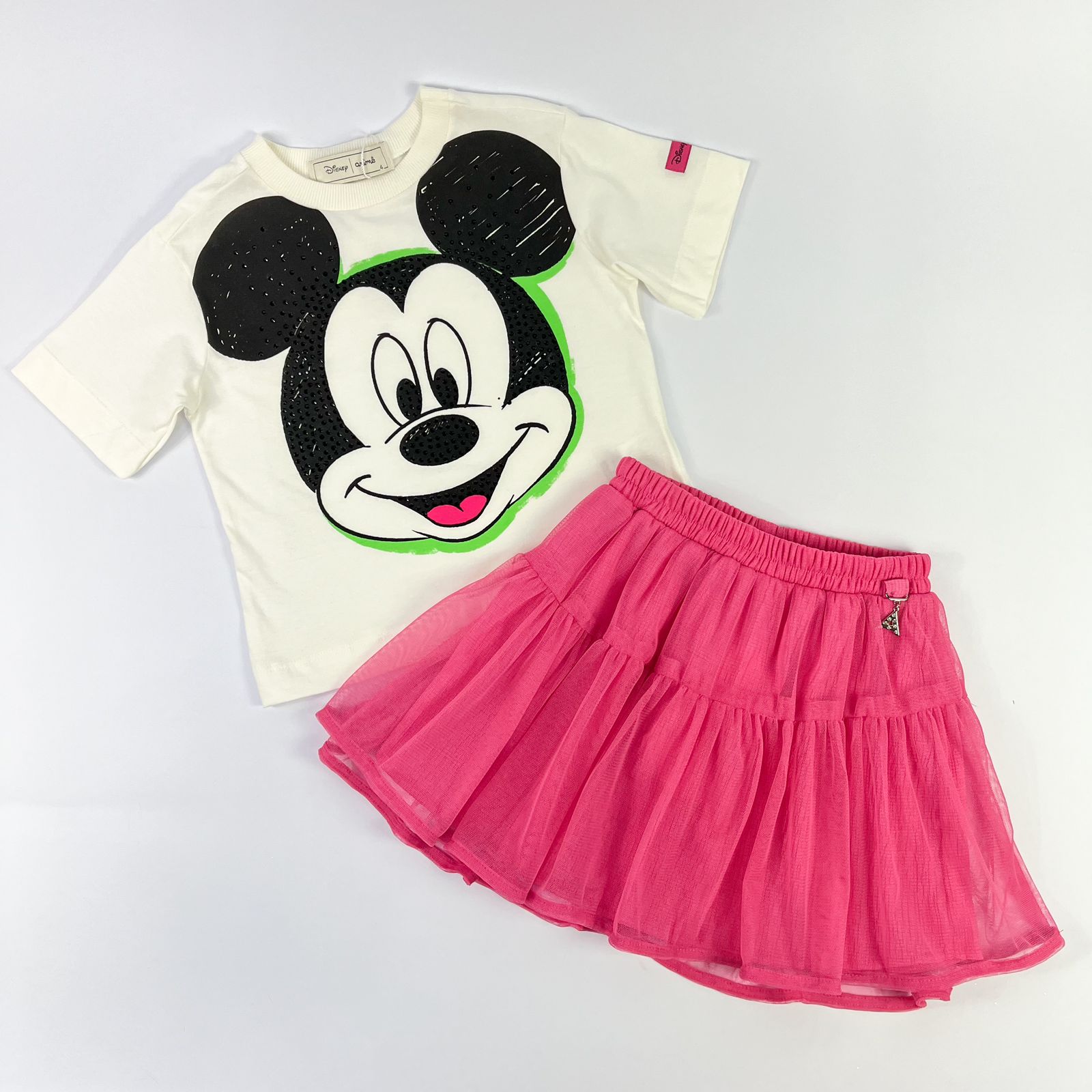 Conjunto Infantil Mickey Strass & Saia Tule Animê