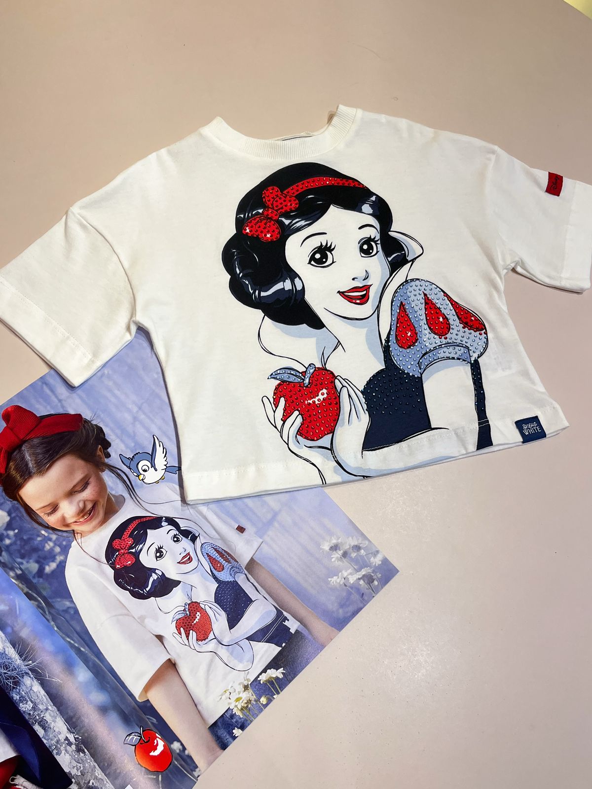 Blusa Infantil Branca de Neve Disney Animê