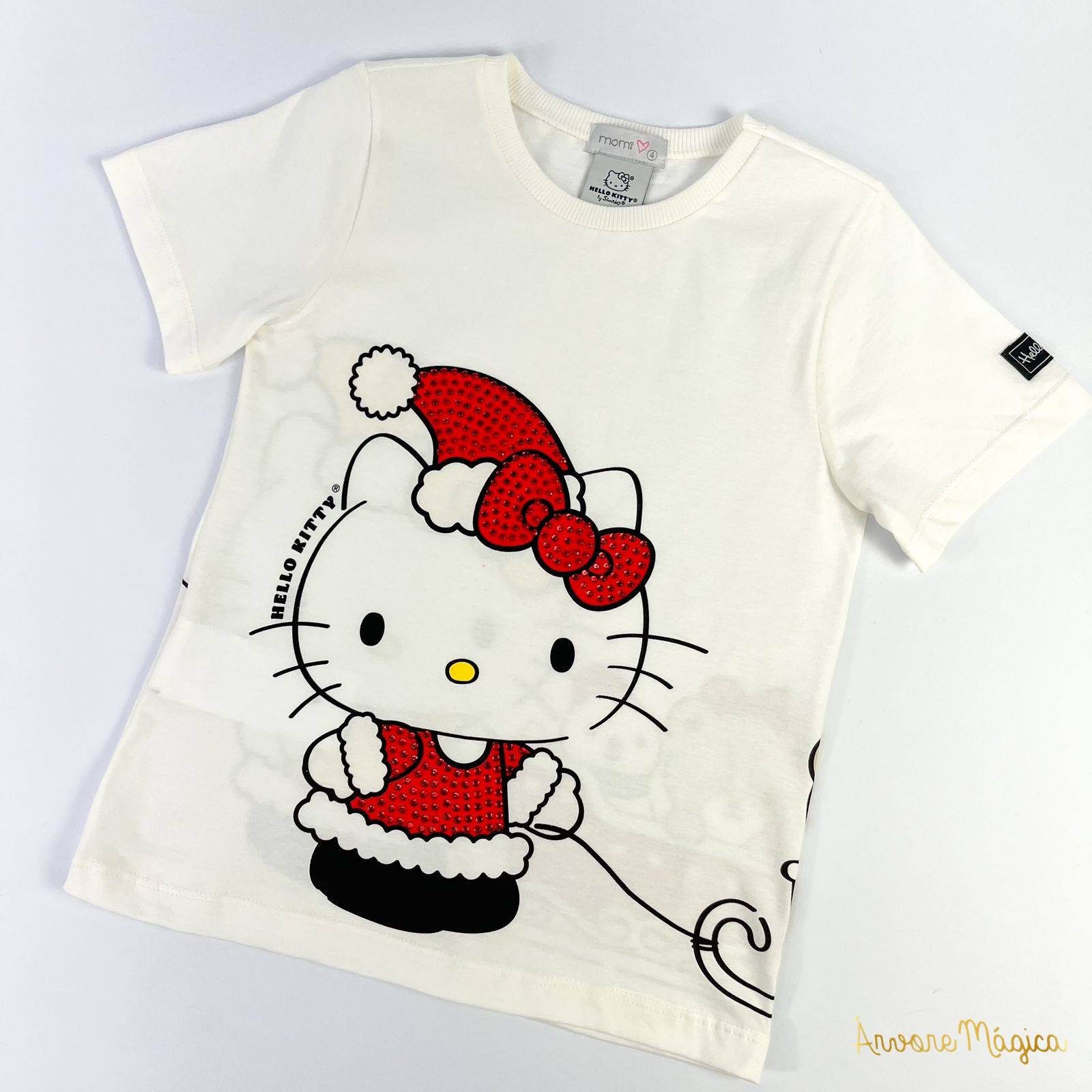 Blusa Infantil Momi Hello Kitty Christmas Strass