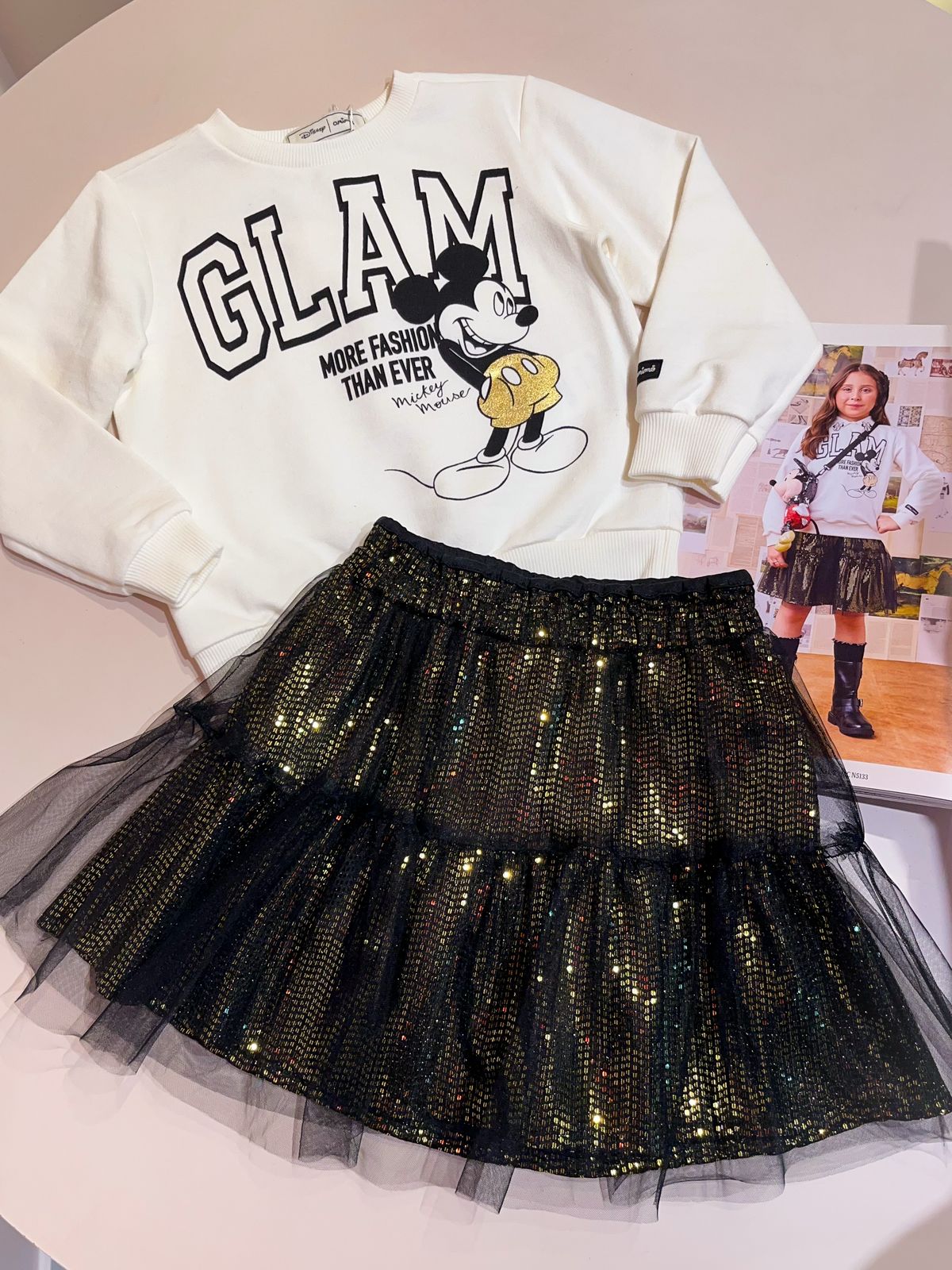 Conjunto Infantil Glam Michey Disney Animê 