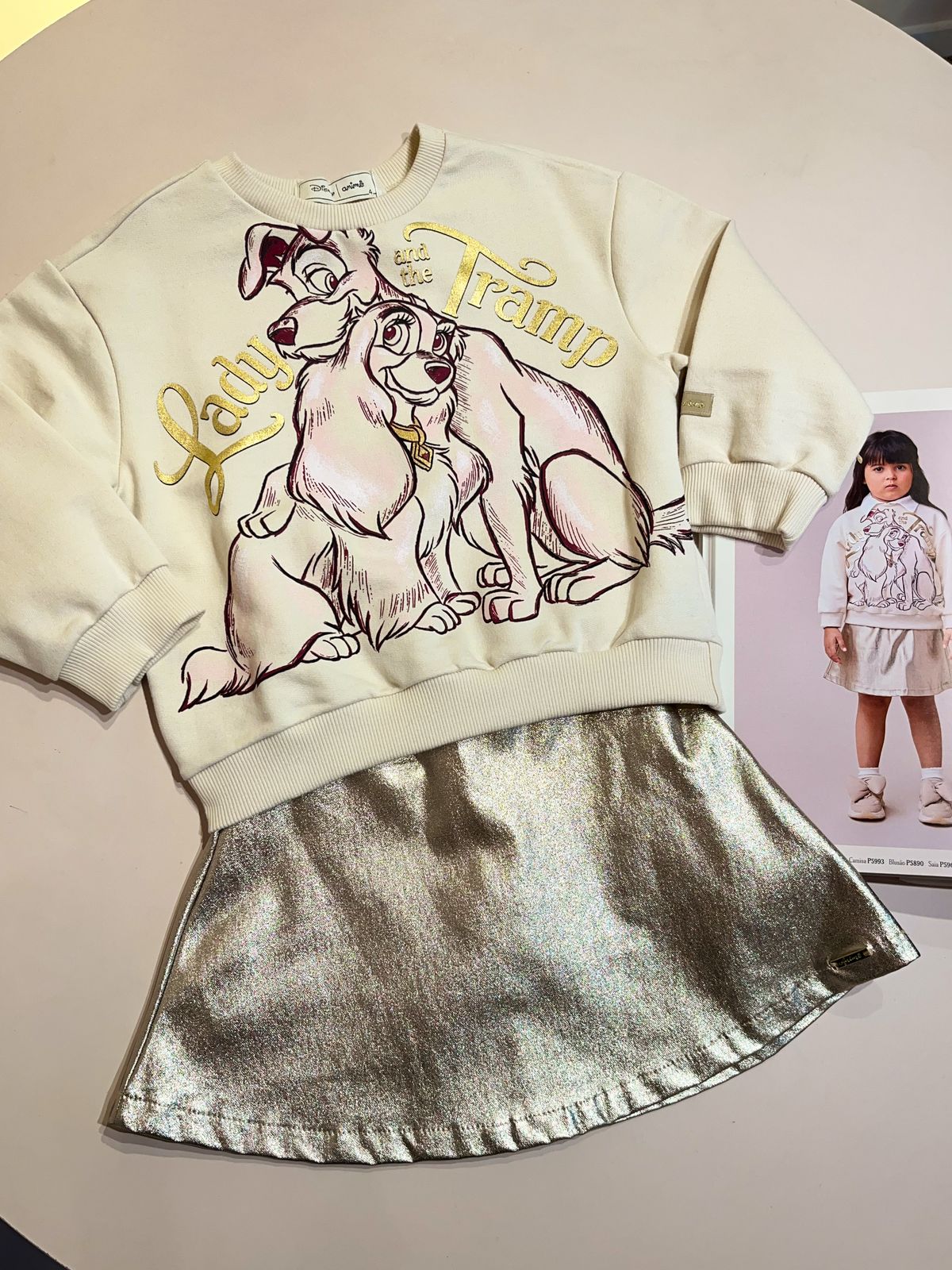 Conjunto Infantil Lady And Tramp Disney Animê 