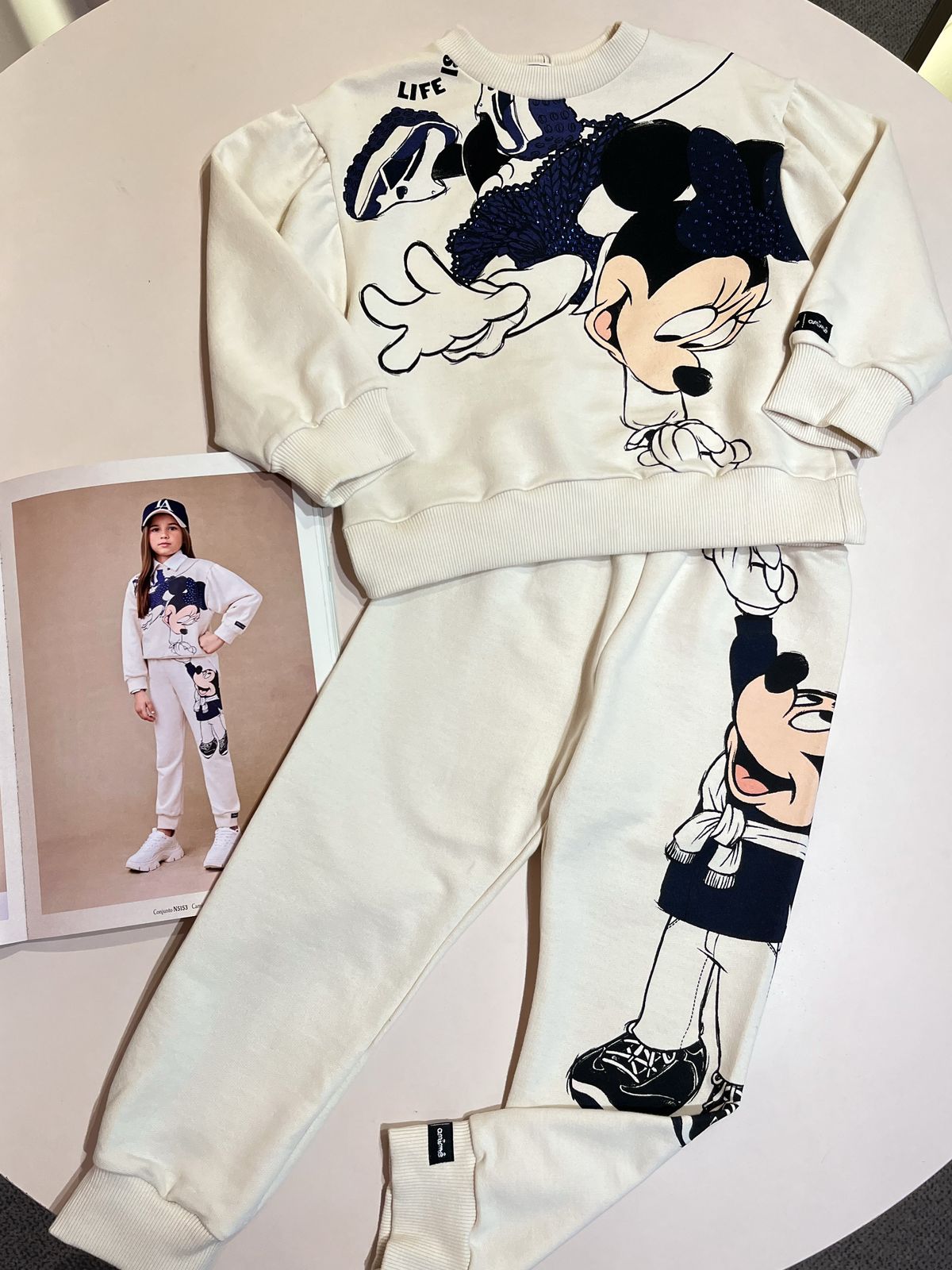 Conjunto Infantil Moletom Minnie e Mickey Disney Animê 