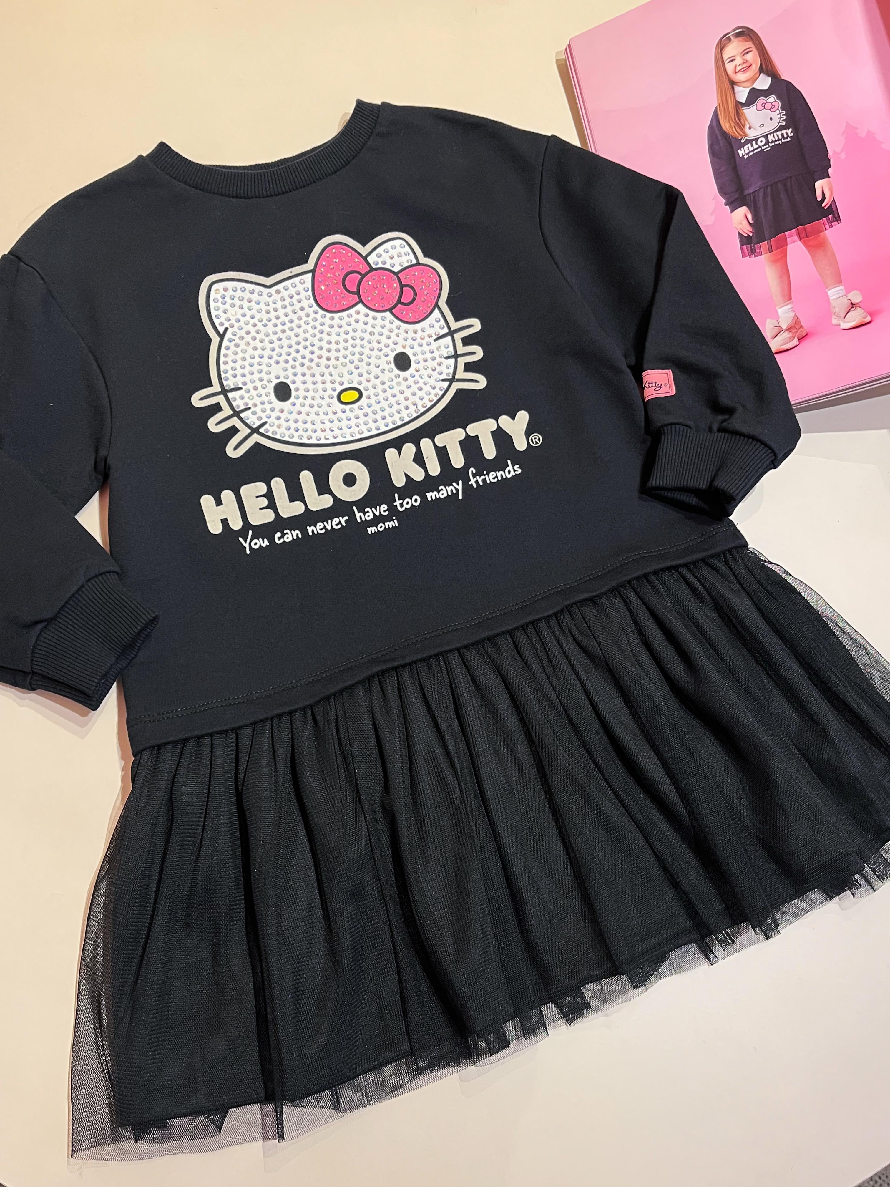 Vestido Infantil Hello Kitty Strass Momi