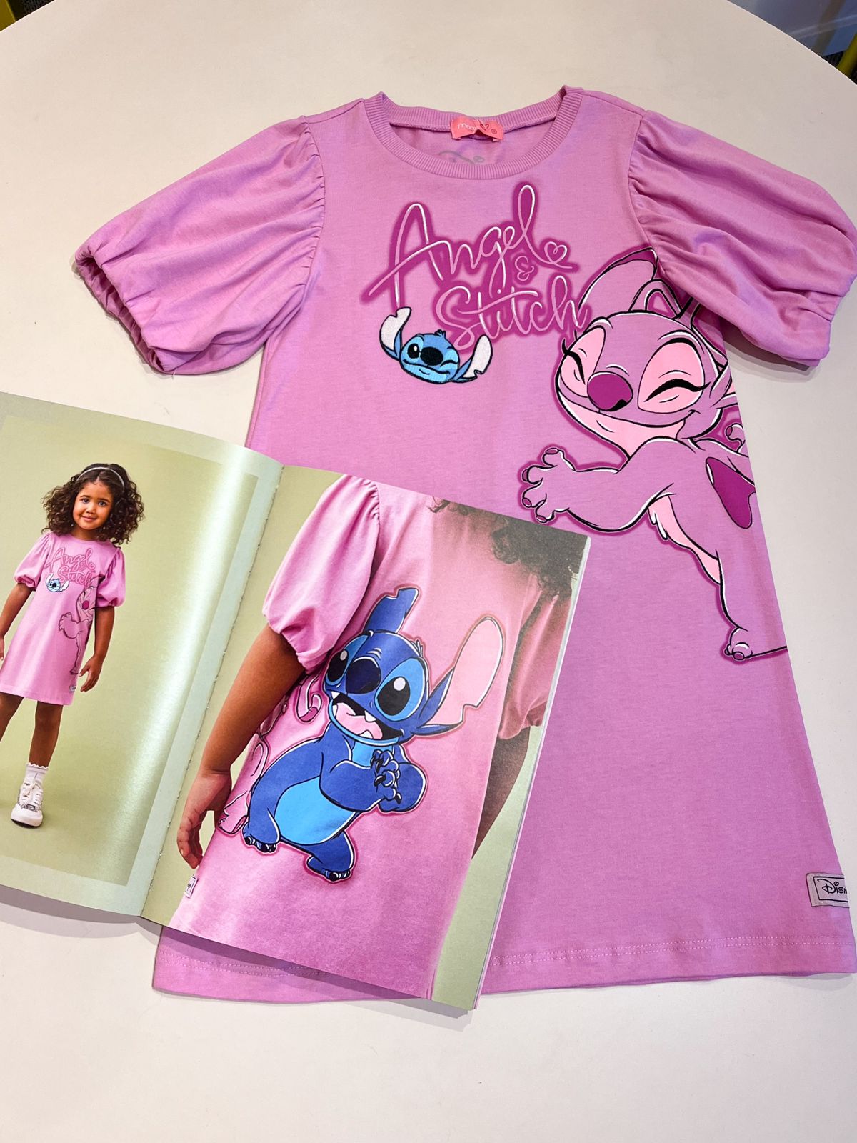 Vestido Infantil Stitch e Angel Disney Momi