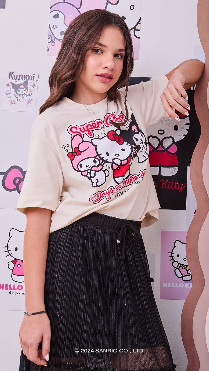 Blusa Infantil Momi Hello Kitty Super Cool