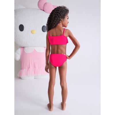 Biquíni Infantil Hello Kitty Rosa Neon