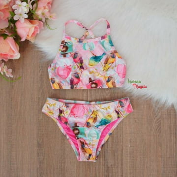 Biquini Infantil Pássaros Cropped Proteção UV50+ (6 ao 12) Biquini Infantil Pássaros Cropped Proteção UV50+ (6 ao 12)