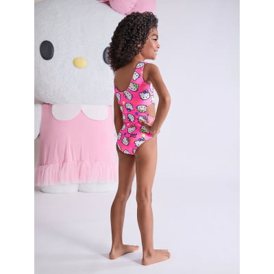 Maiô Infantil Rosa Hello Kitty