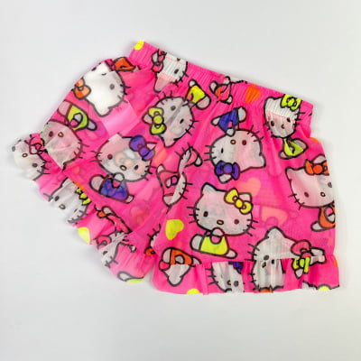 Short Saída de Praia Infantil Rosa Hello Kitty 