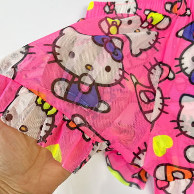 Short Saída de Praia Infantil Rosa Hello Kitty 