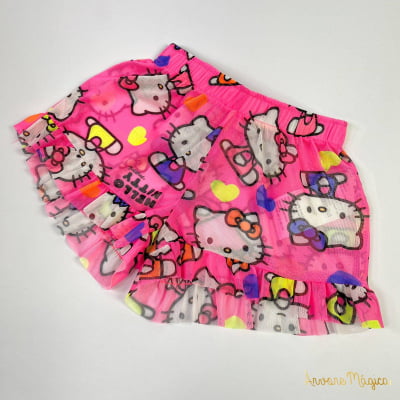 Short Saída de Praia Infantil Rosa Hello Kitty 