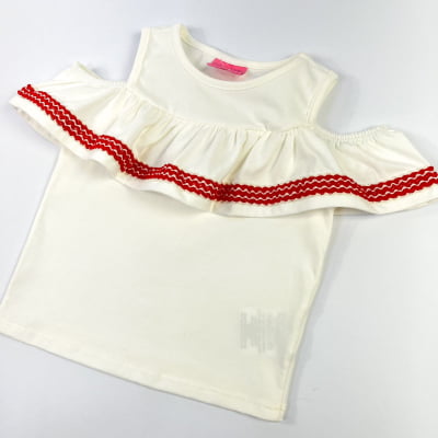 Conjunto Infantil Momi Blusa Bordada & Short Vermelho