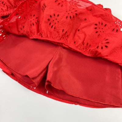 Conjunto Infantil Momi Laise Vermelho Saia & Cropped