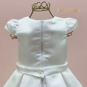 Vestido de Festa Infantil Branco Cristal Petit Cherie