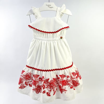 Vestido Infantil Momi Barrado Flores