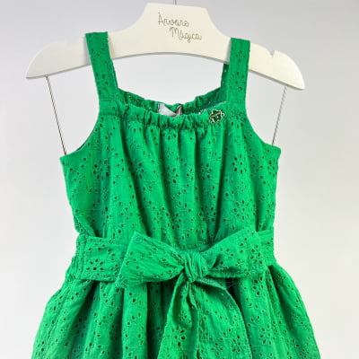 Vestido Infantil Momi Laise Verde Laço