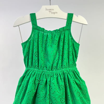 Vestido Infantil Momi Laise Verde Laço