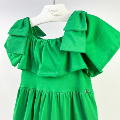 Vestido Infantil Momi Verde Laços