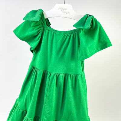 Vestido Infantil Momi Verde Laços