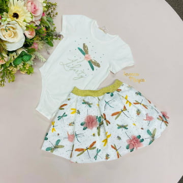 Conjunto Infantil Body Saia Libélula Petit Cherie Conjunto Infantil Body Saia Libélula Petit Cherie