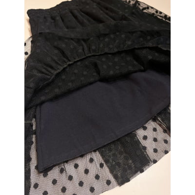 Conjunto Infantil Blusa Flor e Saia Tule Poás Málagah