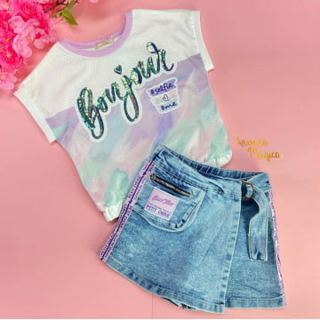 Conjunto Infantil Bonjour Jeans Petit Cherie Conjunto Infantil Bonjour Jeans Petit Cherie