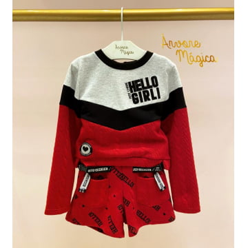 Conjunto Infantil Hello Girl Petit Cherie Conjunto Infantil Hello Girl Petit Cherie