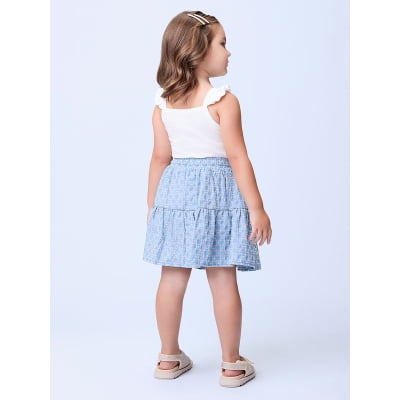 Conjunto Infantil Momi Alice Saia Chambray Laço