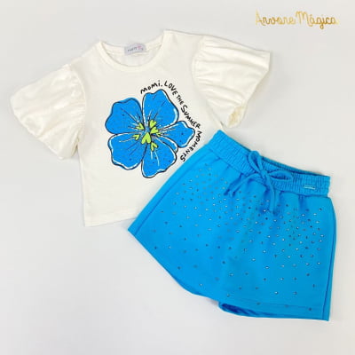 Conjunto Infantil Momi Flor Azul 