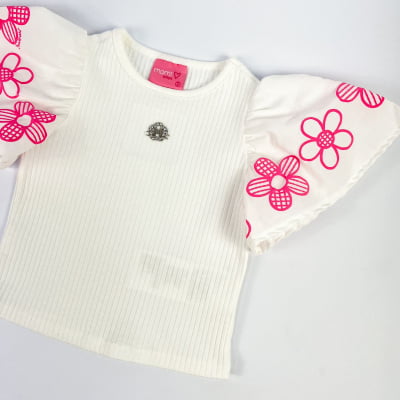 Conjunto Infantil Momi Flores Bordadas