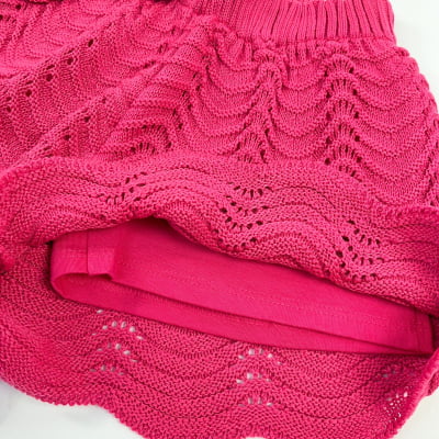 Conjunto Infantil Tricot Pink Animê 