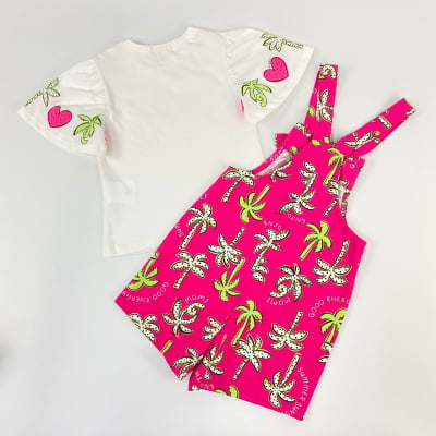 Jardineira Infantil Momi Coqueiros Com Blusa