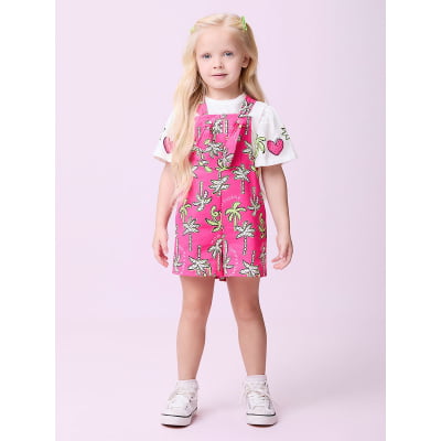 Jardineira Infantil Momi Coqueiros Com Blusa