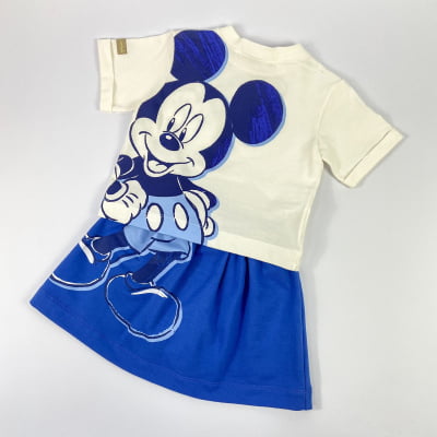 Conjunto Infantil Animê Blue Minnie e Mickey Disney