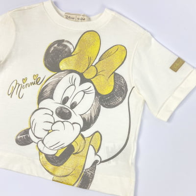 Conjunto Infantil Animê Minnie Disney Glitter Dourado