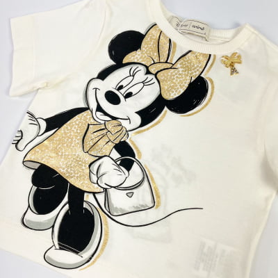 Conjunto Infantil Blusa Minnie & Margarida Short Jeans Animê