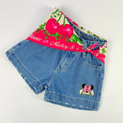 Conjunto Infantil Mickey e Minnie Jeans Animê