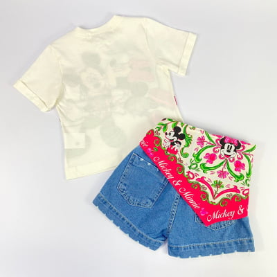 Conjunto Infantil Mickey e Minnie Jeans Animê