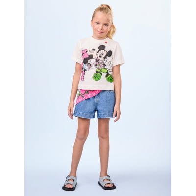 Conjunto Infantil Mickey e Minnie Jeans Animê