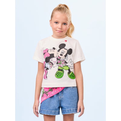 Conjunto Infantil Mickey e Minnie Jeans Animê