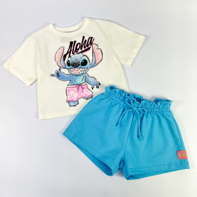 Conjunto Infantil Momi Aloha Stitch Disney