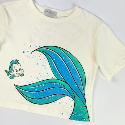 Conjunto Infantil Momi Saia Tule Brilhos Sereia