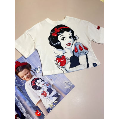Blusa Infantil Branca de Neve Disney Animê