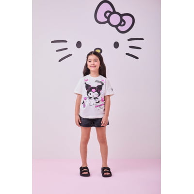 Blusa Infantil Momi Off White Kuromi Strass