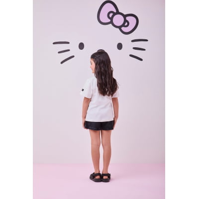 Blusa Infantil Momi Off White Kuromi Strass